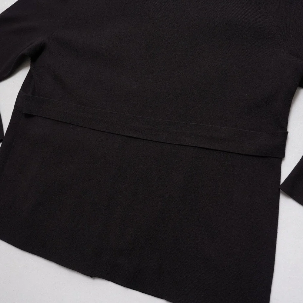 Anne Klein Womens 2X Black‎ Leather Mixed Media Moto Style Jacket